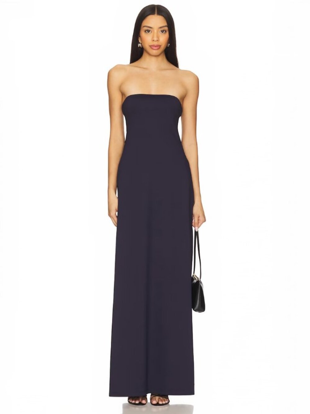 Susana Monaco Navy Blue Strapless Tube Maxi Dress Summer Resort Size Small